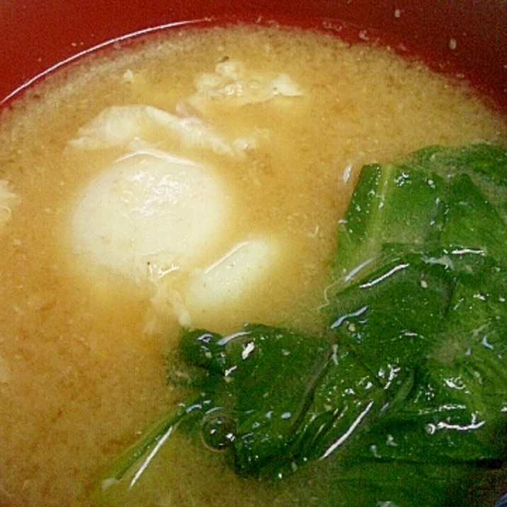 小松菜たまご味噌汁